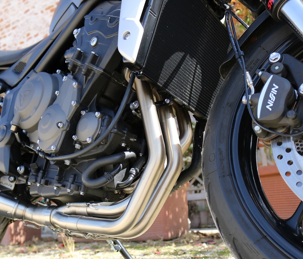 Pot echappement compatible avec Triumph Tiger Sport 660 2022-2024, Deeptone Inox, Pot échappement complet, non légal pour les pays de l'UE, avec db killer amovible 