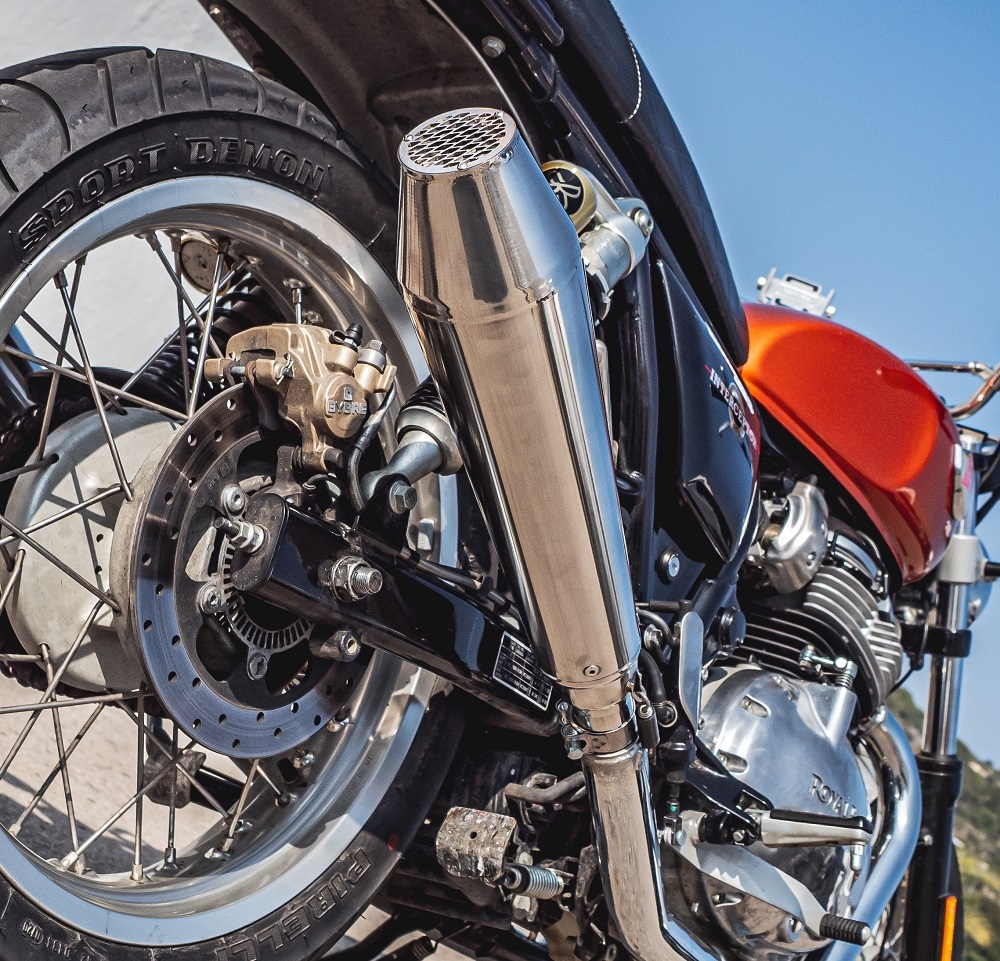 Pot echappement compatible avec Triumph Bonneville Thruxton 1200 2016-2019, Ultracone Inox Cafè Racer, Silencieux Homologué Universel,avec db killer amovible sans Tube de liaison 