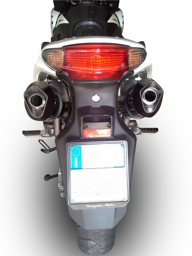 Pot echappement compatible avec Honda Varadero 1000 1999-2011, Furore Nero, Paire de pot d'échappement homologuées, livrées avec db killer amovible et raccords spécifiques 