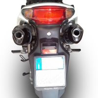 Pot echappement compatible avec Honda Varadero 1000 1999-2011, Furore Nero, Paire de pot d'échappement homologuées, livrées avec db killer amovible et raccords spécifiques 