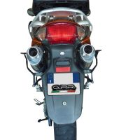 Pot echappement compatible avec Honda Varadero 1000 1999-2011, Trioval, Paire de pot d'échappement homologuées, livrées avec db killer amovible et raccords spécifiques 
