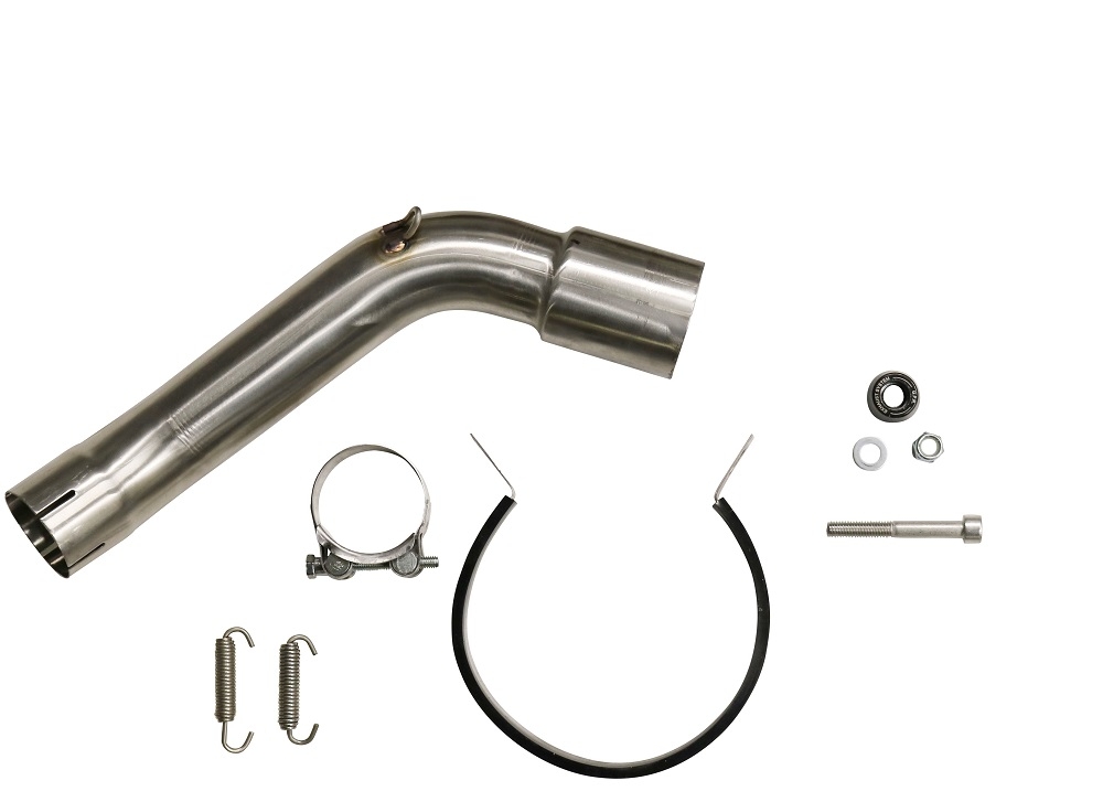 Pot echappement compatible avec Kawasaki Versys 1000 I.E. 2019-2020, Dual Poppy, Échappement légal, homologué,silencieux avec db killer amovible et tuyau de liaison spécifique 