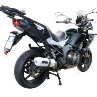 Pot echappement compatible avec Kawasaki Versys 1000 I.E. 2021-2024, Albus Evo4, Échappement légal, homologué,silencieux avec db killer amovible et tuyau de liaison spécifique 