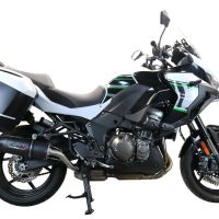 Pot echappement compatible avec Kawasaki Versys 1000 I.E. 2019-2020, Furore Evo4 Nero, Échappement légal, homologué,silencieux avec db killer amovible et tuyau de liaison spécifique 