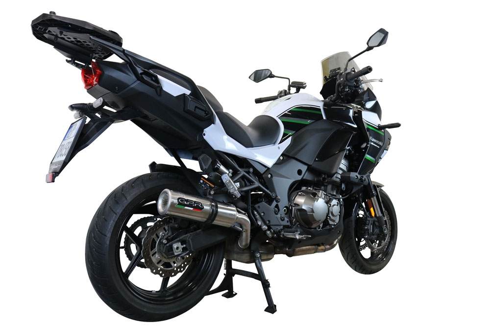Pot echappement compatible avec Kawasaki Versys 1000 I.E. 2021-2024, M3 Inox , Échappement légal, homologué,silencieux avec db killer amovible et tuyau de liaison spécifique 