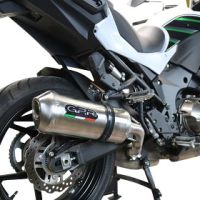 Pot echappement compatible avec Kawasaki Versys 1000 I.E. 2021-2024, Satinox , Échappement légal, homologué,silencieux avec db killer amovible et tuyau de liaison spécifique 