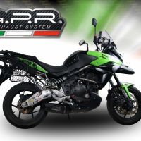 Pot echappement compatible avec Kawasaki Versys 650 2006-2014, Furore Nero, Échappement légal, homologué,silencieux avec db killer amovible et tuyau de liaison spécifique 
