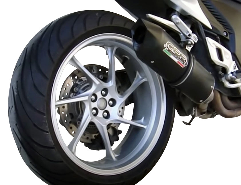 Pot echappement compatible avec Honda Vfr 1200 F I.E. 2010-2016, Furore Nero, Échappement légal, homologué,silencieux avec db killer amovible et tuyau de liaison spécifique 