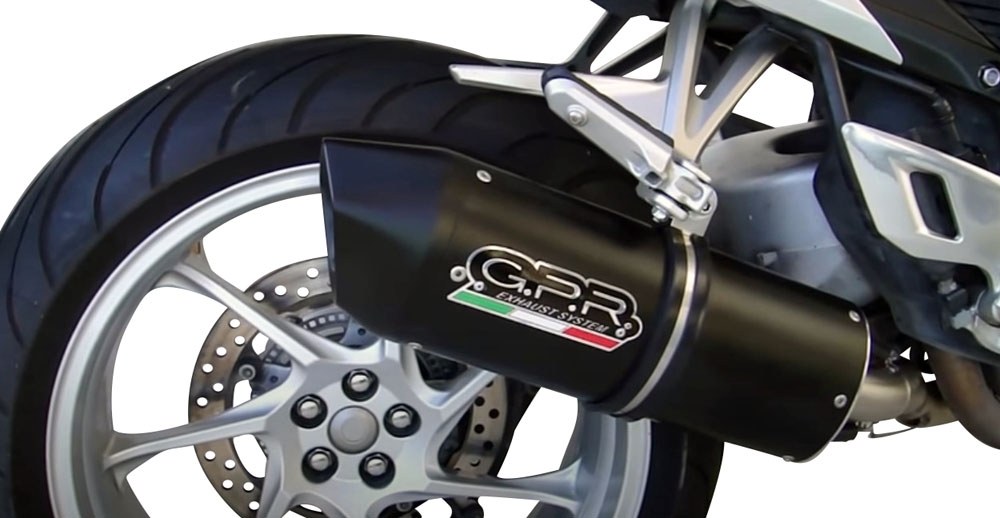 Pot echappement compatible avec Honda Vfr 1200 F I.E. 2010-2016, Furore Nero, Échappement légal, homologué,silencieux avec db killer amovible et tuyau de liaison spécifique 