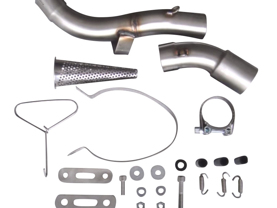 Pot echappement compatible avec Honda Vfr 1200 F I.E. 2010-2016, Satinox , Échappement légal, homologué,silencieux avec db killer amovible et tuyau de liaison spécifique 