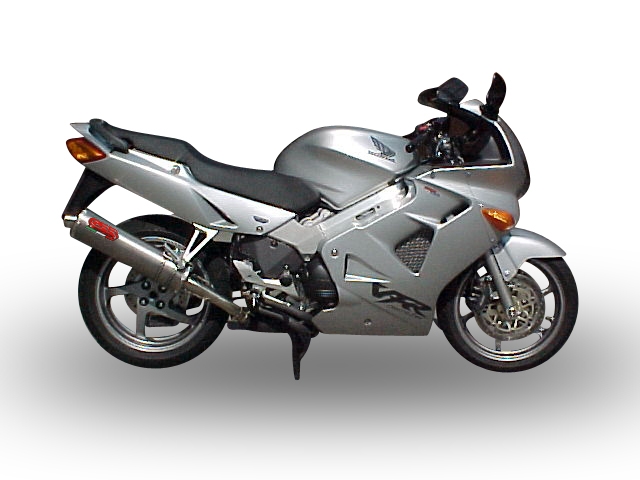 Pot echappement compatible avec Honda Vfr 800 RC46 1998-2001, Trioval, Échappement légal, homologué,silencieux avec db killer amovible et tuyau de liaison spécifique 