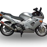 Pot echappement compatible avec Honda Vfr 800 RC46 1998-2001, Trioval, Échappement légal, homologué,silencieux avec db killer amovible et tuyau de liaison spécifique 