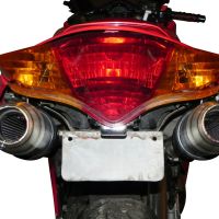 Pot echappement compatible avec Honda Vfr 800 V-Tec 2002-2013, Deeptone Inox, Paire de pot d'échappement homologuées, livrées avec db killer amovible et raccords spécifiques 