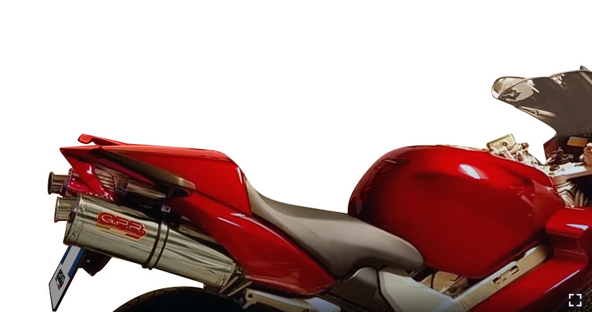 Pot echappement compatible avec Honda Vfr 800 V-Tec 2002-2013, Trioval, Paire de pot d'échappement homologuées, livrées avec db killer amovible et raccords spécifiques 