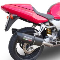 Pot echappement compatible avec Honda Vtr 1000 F Firestorm 1997-2007, Furore Poppy, Paire de pot d'échappement homologuées, livrées avec db killer amovible et raccords spécifiques 