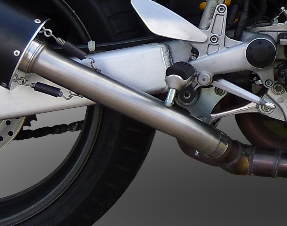Pot echappement compatible avec Honda Vtr 1000 F Firestorm 1997-2007, Trioval, Paire de pot d'échappement homologuées, livrées avec db killer amovible et raccords spécifiques 
