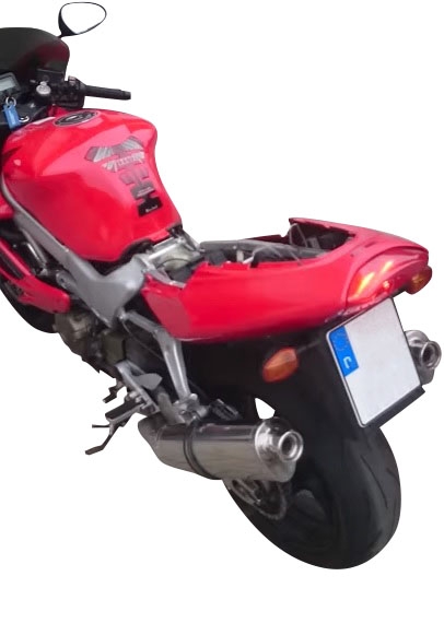 Pot echappement compatible avec Honda Vtr 1000 F Firestorm 1997-2007, Trioval, Paire de pot d'échappement homologuées, livrées avec db killer amovible et raccords spécifiques 