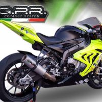 Pot echappement compatible avec Bmw S 1000 Rr 2009-2011, M3 Titanium Natural, Homologué et légal, système d'échappement complet, avec db killer amovible 