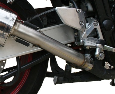 Pot echappement compatible avec Yamaha Fzs 600 Fazer 1998-2003, Trioval, Échappement légal, homologué,silencieux avec db killer amovible et tuyau de liaison spécifique 