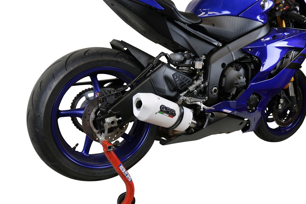Pot echappement compatible avec Yamaha Yzf R6 2017-2025, Albus Evo4, Échappement légal, homologué,silencieux avec db killer amovible et tuyau de liaison spécifique 