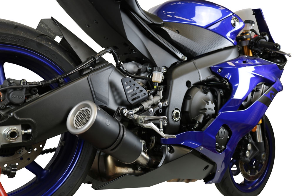 Pot echappement compatible avec Yamaha Yzf R6 2017-2025, M3 Black Titanium, Échappement légal, homologué,silencieux avec db killer amovible et tuyau de liaison spécifique 
