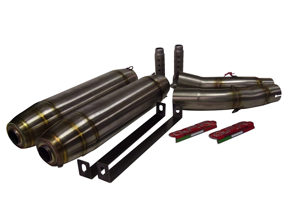 Pot echappement compatible avec Yamaha Yzf 1000 R1 2004-2006, Deeptone Inox, Paire de pot d'échappement homologuées, livrées avec db killer amovible et raccords spécifiques 