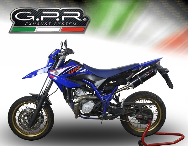 Pot echappement compatible avec Yamaha Wr 125 X 2009-2014, Furore Nero, Échappement légal, homologué,silencieux avec db killer amovible et tuyau de liaison spécifique 