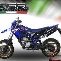 Pot echappement compatible avec Yamaha Wr 125 X 2009-2014, Furore Nero, Échappement légal, homologué,silencieux avec db killer amovible et tuyau de liaison spécifique 