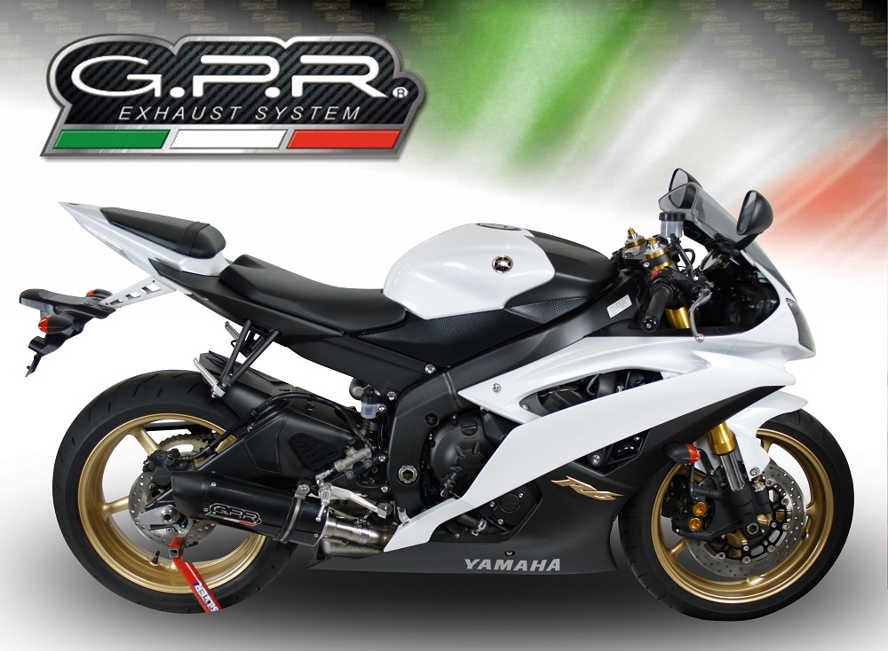 Pot echappement compatible avec Yamaha Yzf R6 2006-2020, Furore Nero, Échappement légal, homologué,silencieux avec db killer amovible et tuyau de liaison spécifique 
