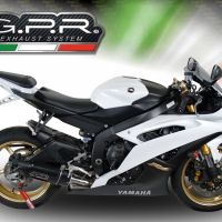 Pot echappement compatible avec Yamaha Yzf R6 2006-2020, Furore Nero, Échappement légal, homologué,silencieux avec db killer amovible et tuyau de liaison spécifique 