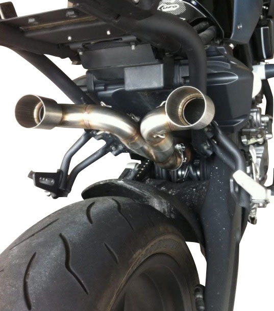 Pot echappement compatible avec Yamaha MT03 660 2006-2013, Albus Ceramic, Paire de pot d'échappement homologuées, livrées avec db killer amovible et raccords spécifiques 