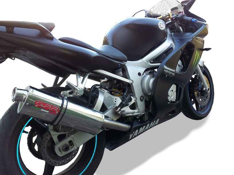 Pot echappement compatible avec Yamaha Yzf R6 1999-2002, Trioval, Échappement légal, homologué,silencieux avec db killer amovible et tuyau de liaison spécifique 