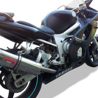 Pot echappement compatible avec Yamaha Yzf R6 1999-2002, Trioval, Échappement légal, homologué,silencieux avec db killer amovible et tuyau de liaison spécifique 