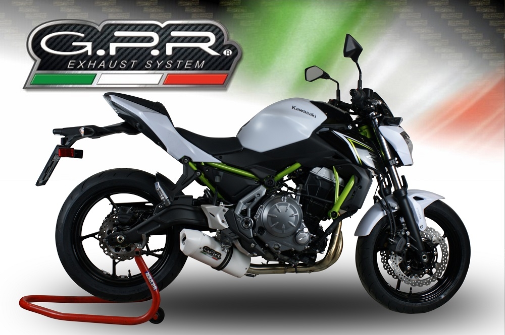 Pot echappement compatible avec Kawasaki Z 650 650 2023-2024, Albus Ceramic, Pot échappement complet, non légal pour les pays de l'UE, avec db killer amovible 
