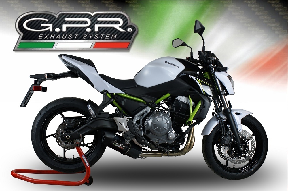 Pot echappement compatible avec Kawasaki Z 650 650 2023-2024, Furore Evo4 Nero, Pot échappement complet, non légal pour les pays de l'UE, avec db killer amovible 