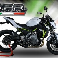 Pot echappement compatible avec Kawasaki Z 650 650 2023-2024, Furore Evo4 Nero, Pot échappement complet, non légal pour les pays de l'UE, avec db killer amovible 