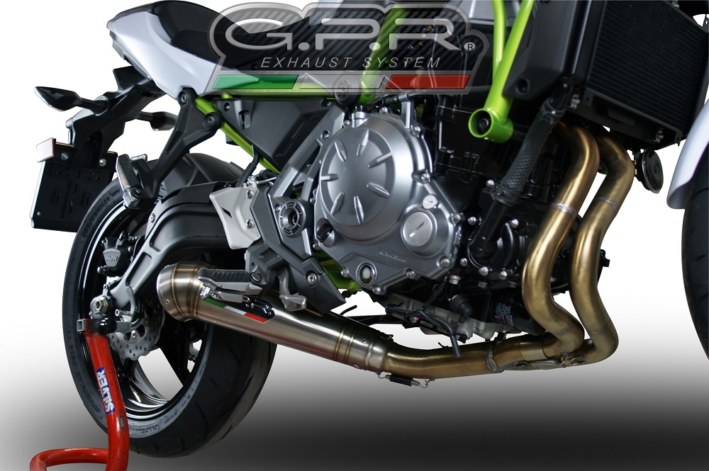 Pot echappement compatible avec Kawasaki Z 650 2017-2020, Powercone Evo, Pot échappement complet, non légal pour les pays de l'UE, avec db killer amovible 