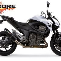 Pot echappement compatible avec Kawasaki Z 800 2009-2016, Furore Nero, Échappement légal, homologué,silencieux avec db killer amovible et tuyau de liaison spécifique 