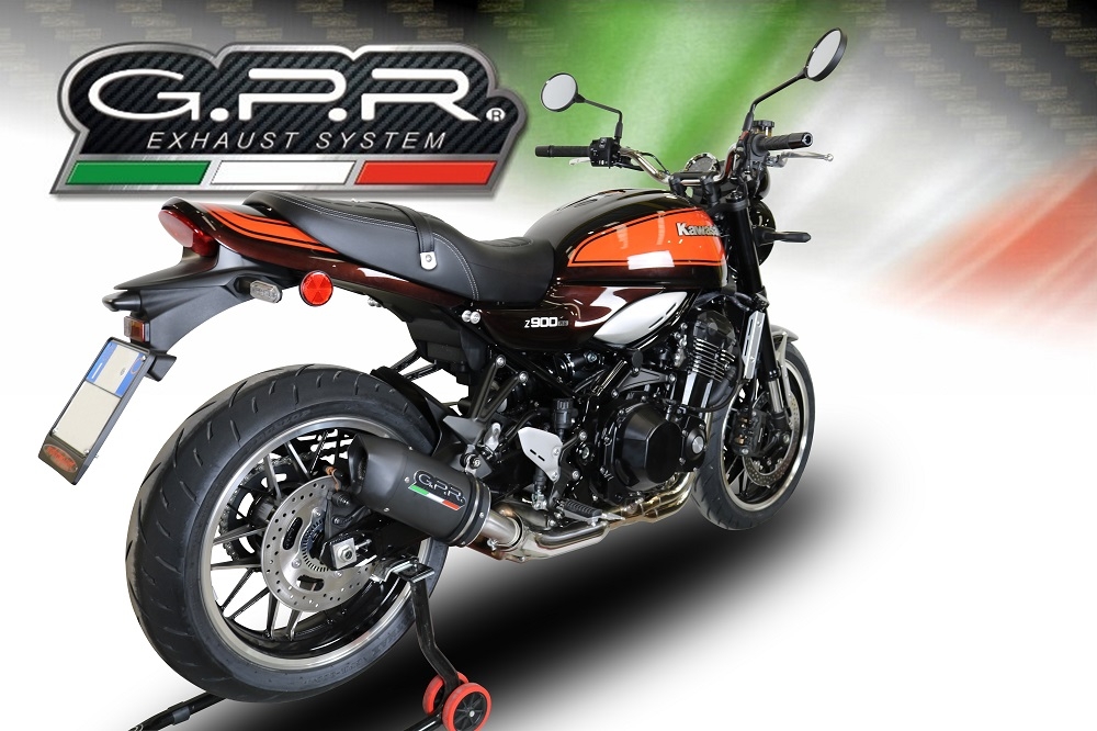 Pot echappement compatible avec Kawasaki Z 900 RS 2021-2024, Furore Evo4 Nero, Échappement légal, homologué,silencieux avec db killer amovible et tuyau de liaison spécifique 