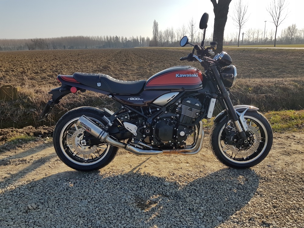 Pot echappement compatible avec Kawasaki Z 900 RS 2021-2024, M3 Inox , Échappement légal, homologué,silencieux avec db killer amovible et tuyau de liaison spécifique 