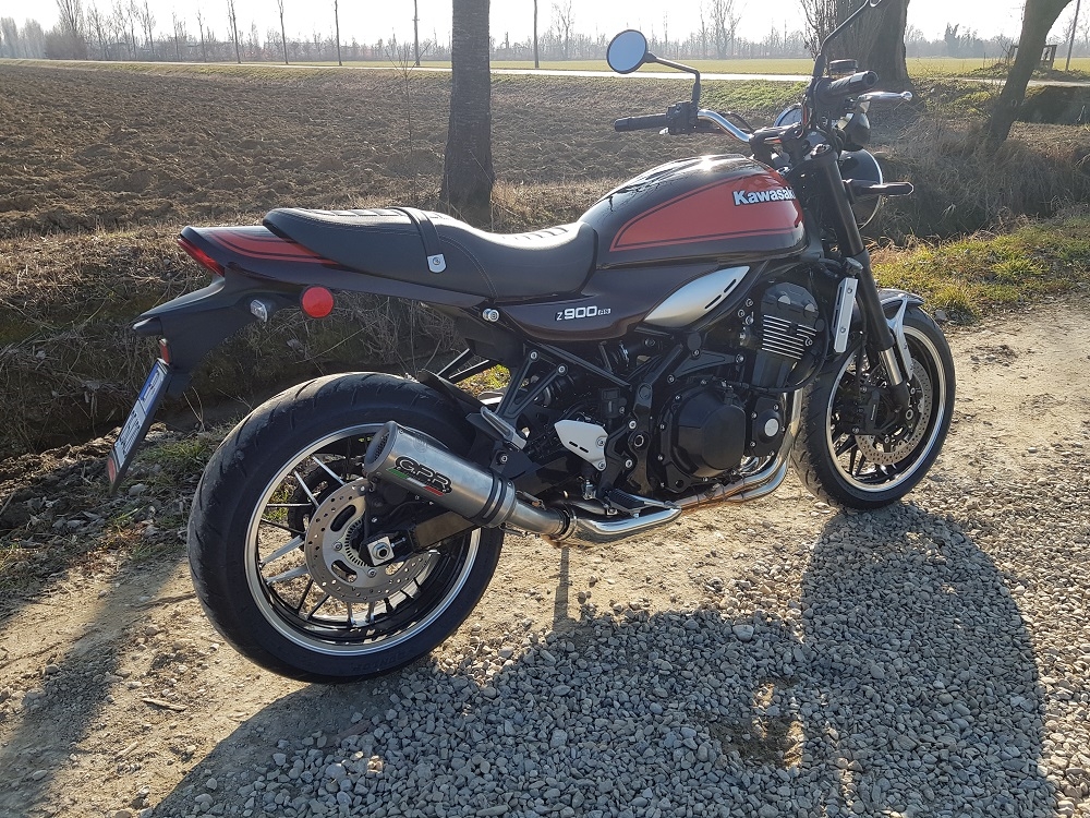 Pot echappement compatible avec Kawasaki Z 900 RS 2021-2024, M3 Inox , Échappement légal, homologué,silencieux avec db killer amovible et tuyau de liaison spécifique 