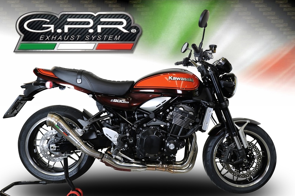 Pot echappement compatible avec Kawasaki Z 900 RS 2018-2020, Powercone Evo, Échappement légal, homologué,silencieux avec db killer amovible et tuyau de liaison spécifique 