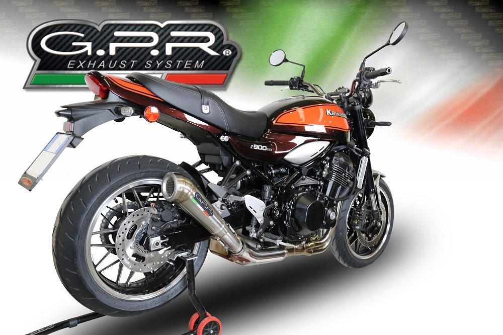 Pot echappement compatible avec Kawasaki Z 900 RS 2018-2020, Powercone Evo, Échappement légal, homologué,silencieux avec db killer amovible et tuyau de liaison spécifique 