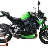 Pot echappement compatible avec Kawasaki Z 900 2020-2020, M3 Black Titanium, Échappement légal, homologué,silencieux avec db killer amovible et tuyau de liaison spécifique 