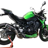 Pot echappement compatible avec Kawasaki Z 900 2020-2020, M3 Black Titanium, Échappement légal, homologué,silencieux avec db killer amovible et tuyau de liaison spécifique 