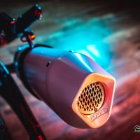 Pot echappement compatible avec Zontes Gk 125 2022-2024, Albus Ceramic, Pot échappement complet, non légal pour les pays de l'UE, avec db killer amovible 