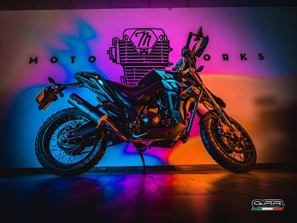 GPR exhaust compatible with  Zontes Gk 125 2022-2024, M3 Black Titanium, Full system exhaust including removable db killer and catalyst, EPA-compliant 