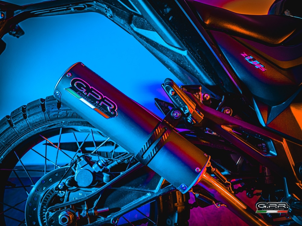 GPR exhaust compatible with  Zontes Gk 125 2022-2024, M3 Black Titanium, Full system exhaust including removable db killer and catalyst, EPA-compliant 