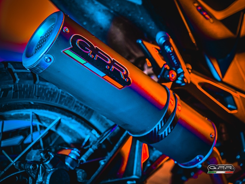 GPR exhaust compatible with  Zontes Gk 125 2022-2024, M3 Black Titanium, Full system exhaust including removable db killer and catalyst, EPA-compliant 