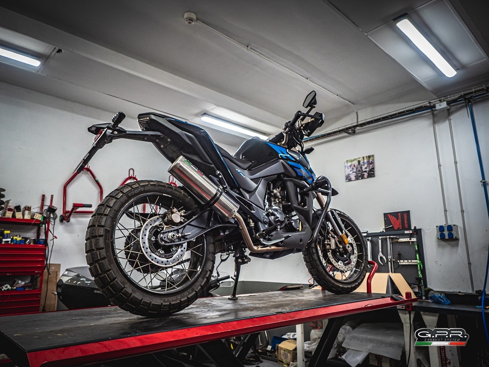 GPR exhaust compatible with  Zontes Gk 125 2022-2024, M3 Inox , Full system exhaust including removable db killer and catalyst, EPA-compliant 